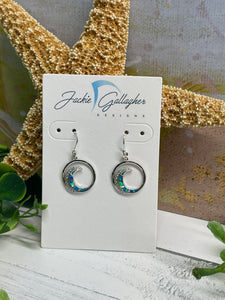 Wave Earring: Lab Opal/Swarovski