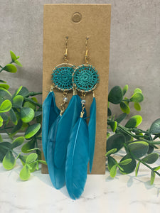 Earrings - Dream Catcher - Turquoise