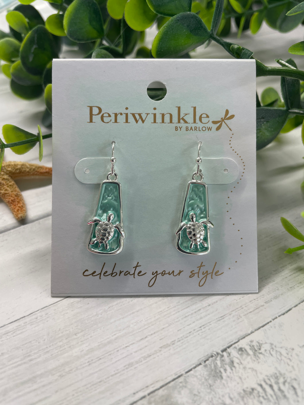 Earring - Aqua Enamel
