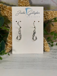 Fish Hook Earring, .925