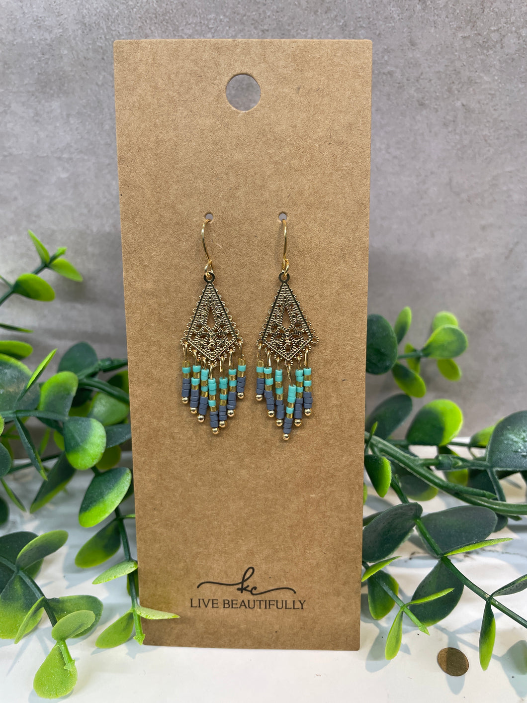 Earrings - Turquoise Bead
