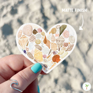 Seashell Lover Sticker, Beach Sticker, Seashell Heart 