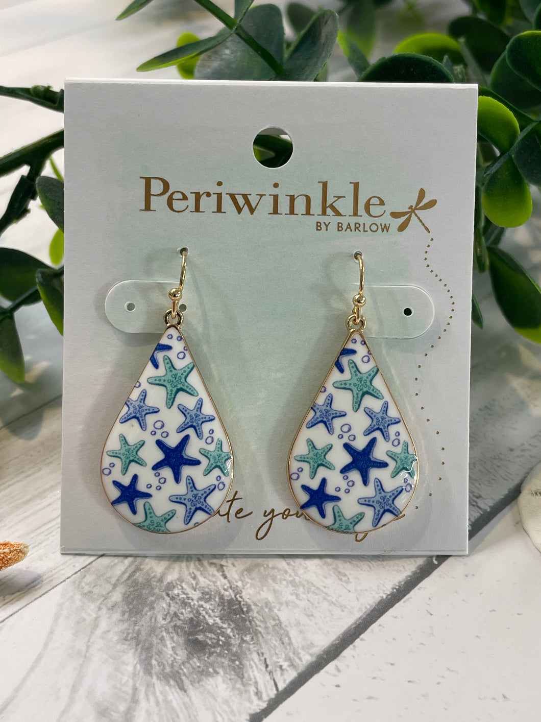 Earrings - White & Blue