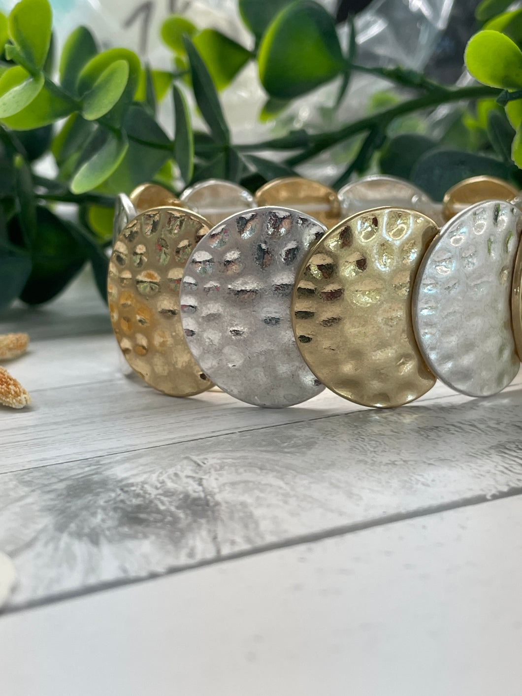 Bracelet - Hammered Two tone