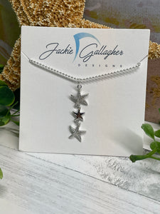Starfish Drop Necklace, .925