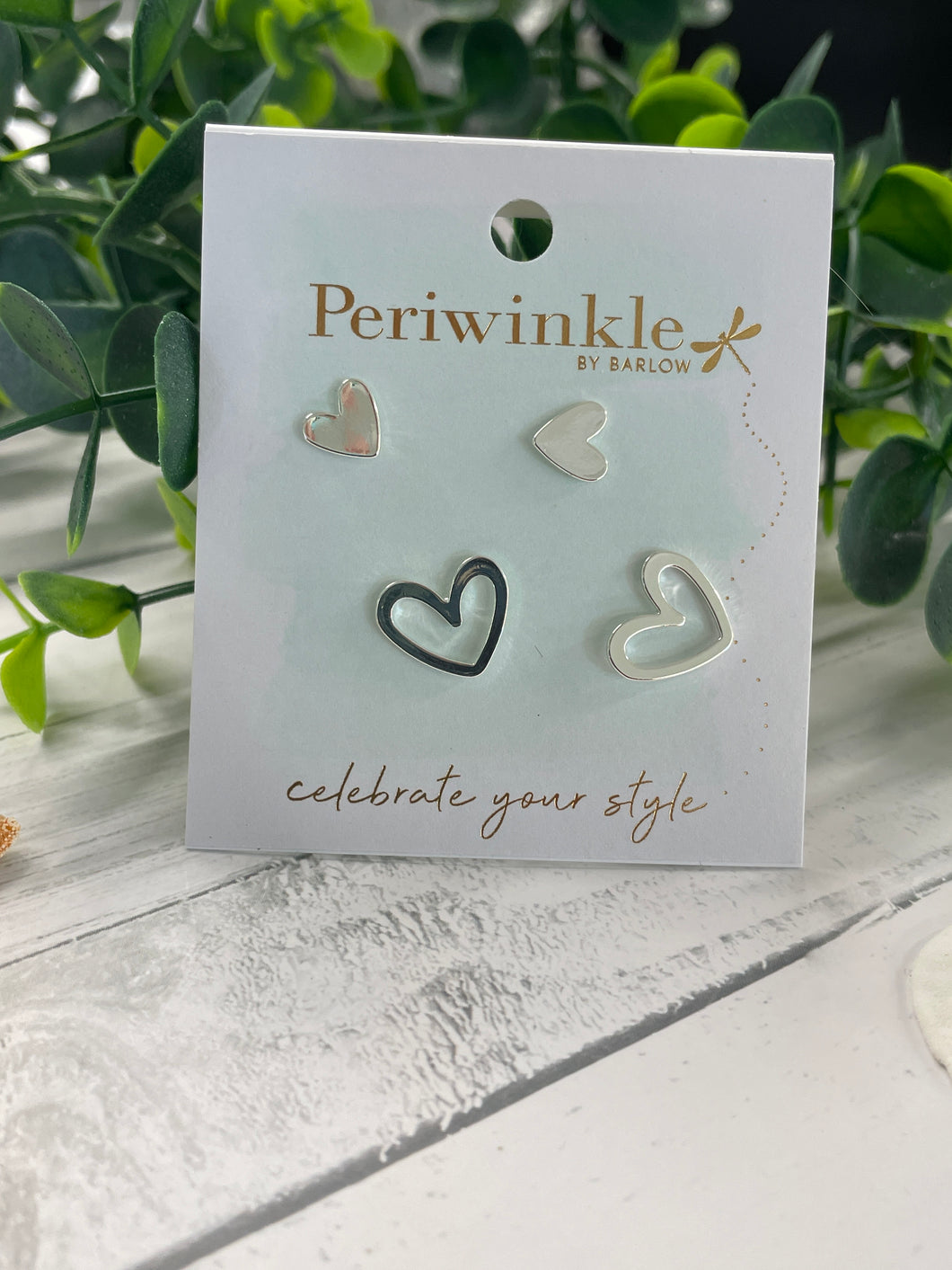 Earring - Silver Heart Duo