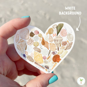 Seashell Lover Sticker, Beach Sticker, Seashell Heart 