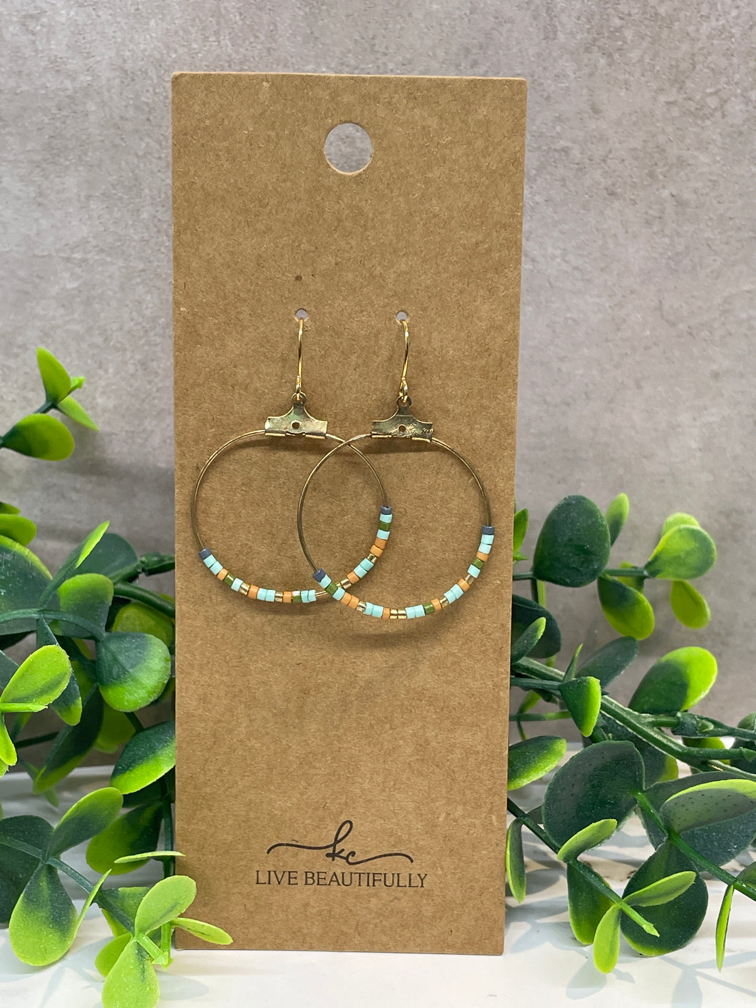 Earrings - Beaded Hoop