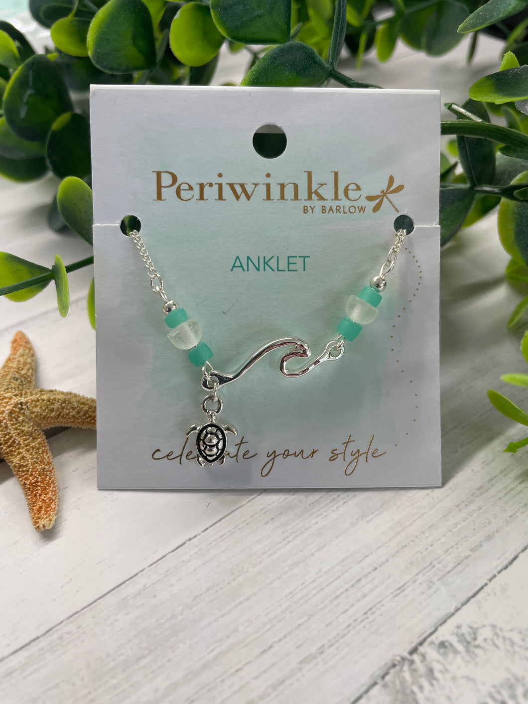 Anklet - Turtle & Sea Glass