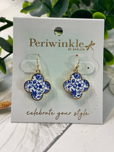 Earrings - Blue & White