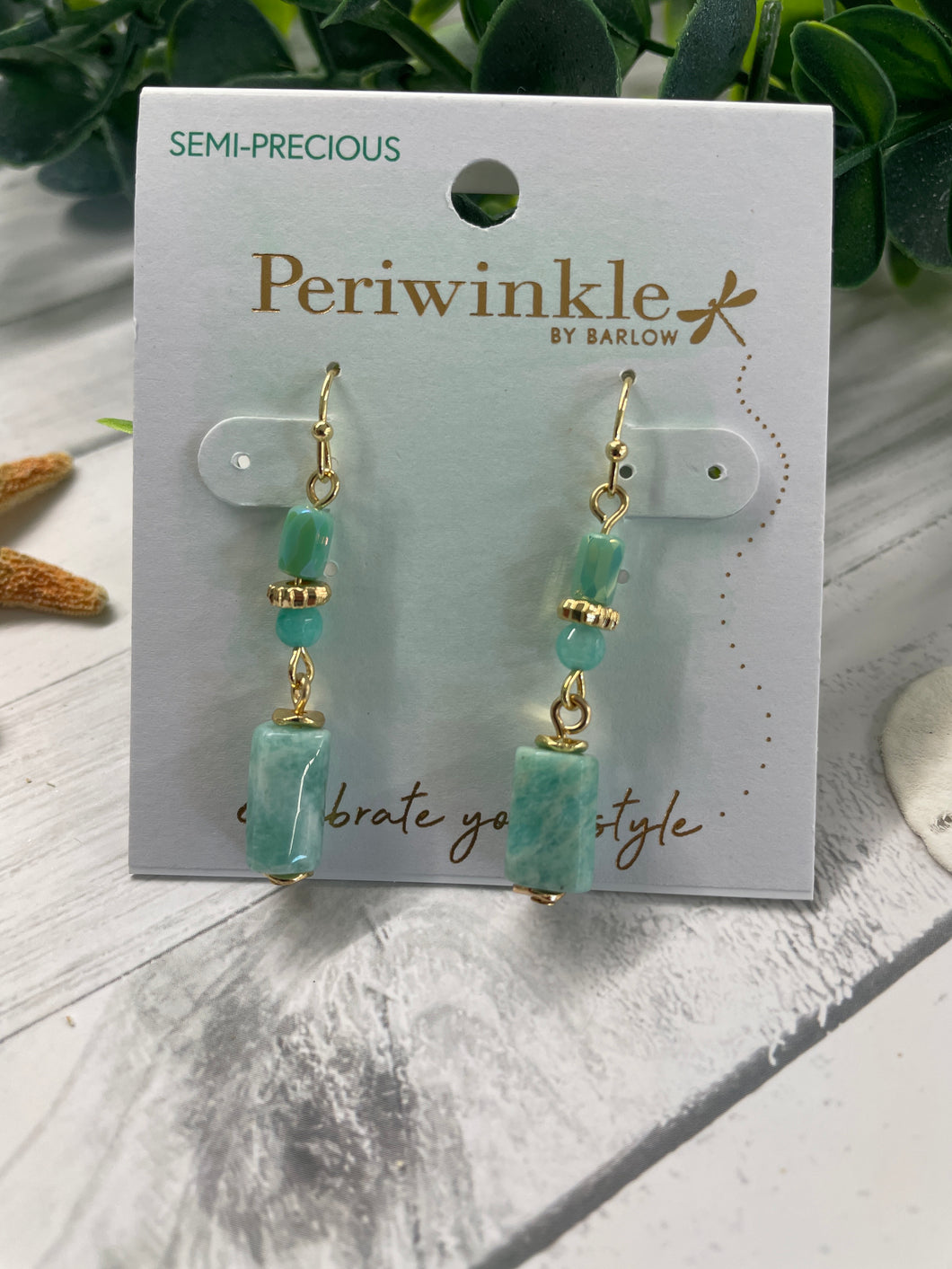 Earring - Gold with Stone