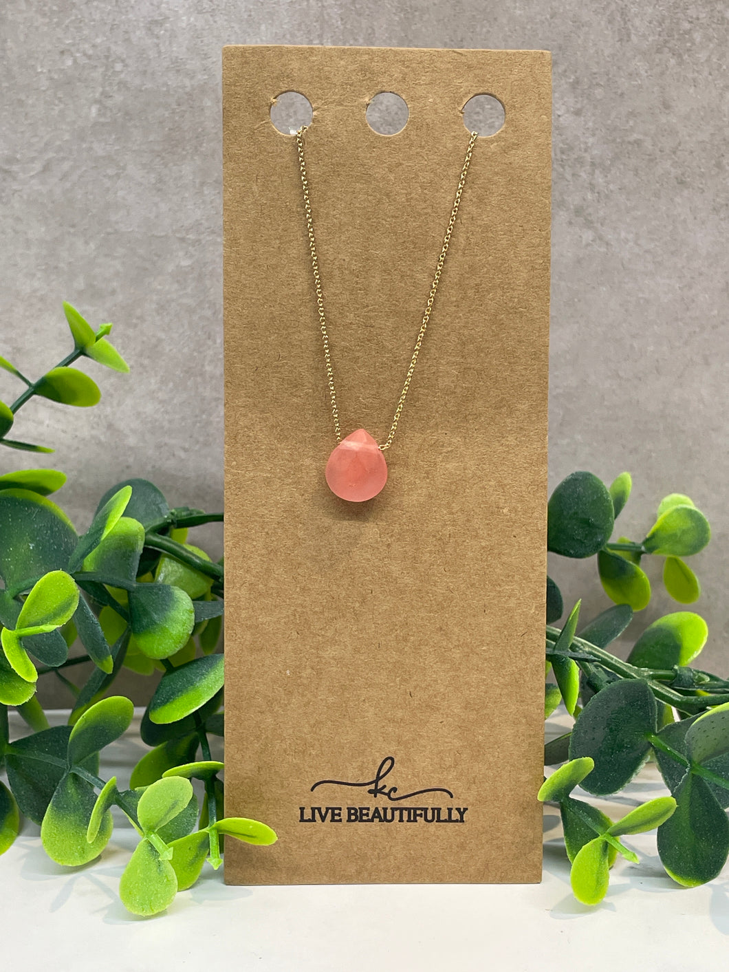 Necklace - Stone Pink
