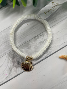 Bracelet - White Shell with Gold