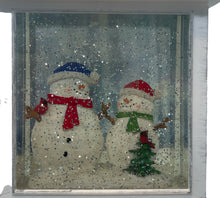 Load image into Gallery viewer, Lit Snowmen Winter Scene
