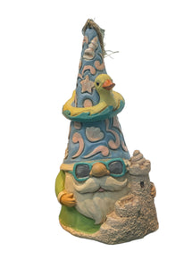 Coastal Gnome with Sandcastle - Ornament