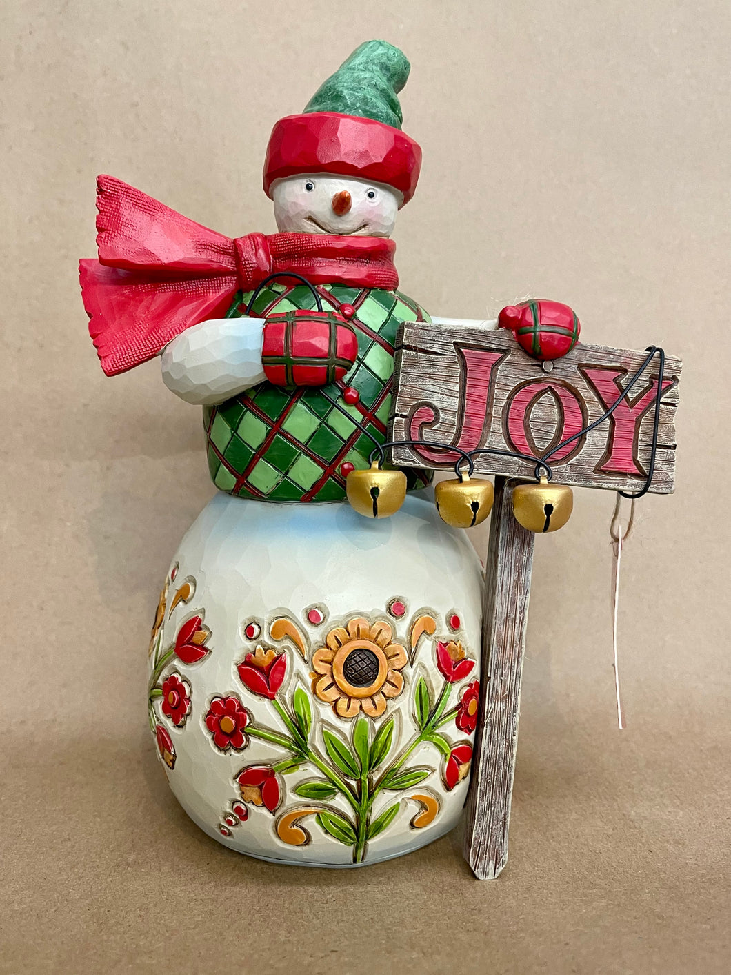 Snowman with Joy Sign