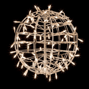 15" Sphere - White Light / White Wire